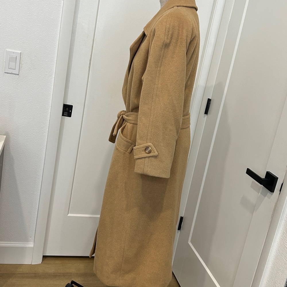 Vintage 1980s Albert Nipon ๐ฏ% Camel Hair Coat |Size 14P - Picture 9 of 16